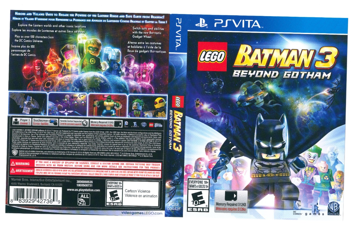 LEGO Batman 3 Beyond Gotham [PCSE-00442] (Playstation Vita) Coverart and Cartridge Scans : Traveler's Tales Games Free Borrow, and Streaming : Internet Archive